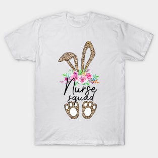 Leopard Print Bunny Nurse Squad Easter 2020 Gifts T-Shirt